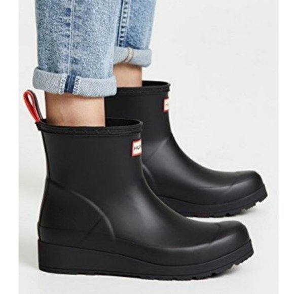 Hunter Shoes - Hunter Original Black Short Play Wedge Waterproof Slip On 6 Rain Boots NIB